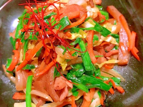 豚肉と彩り野菜のチャプチェ風炒め